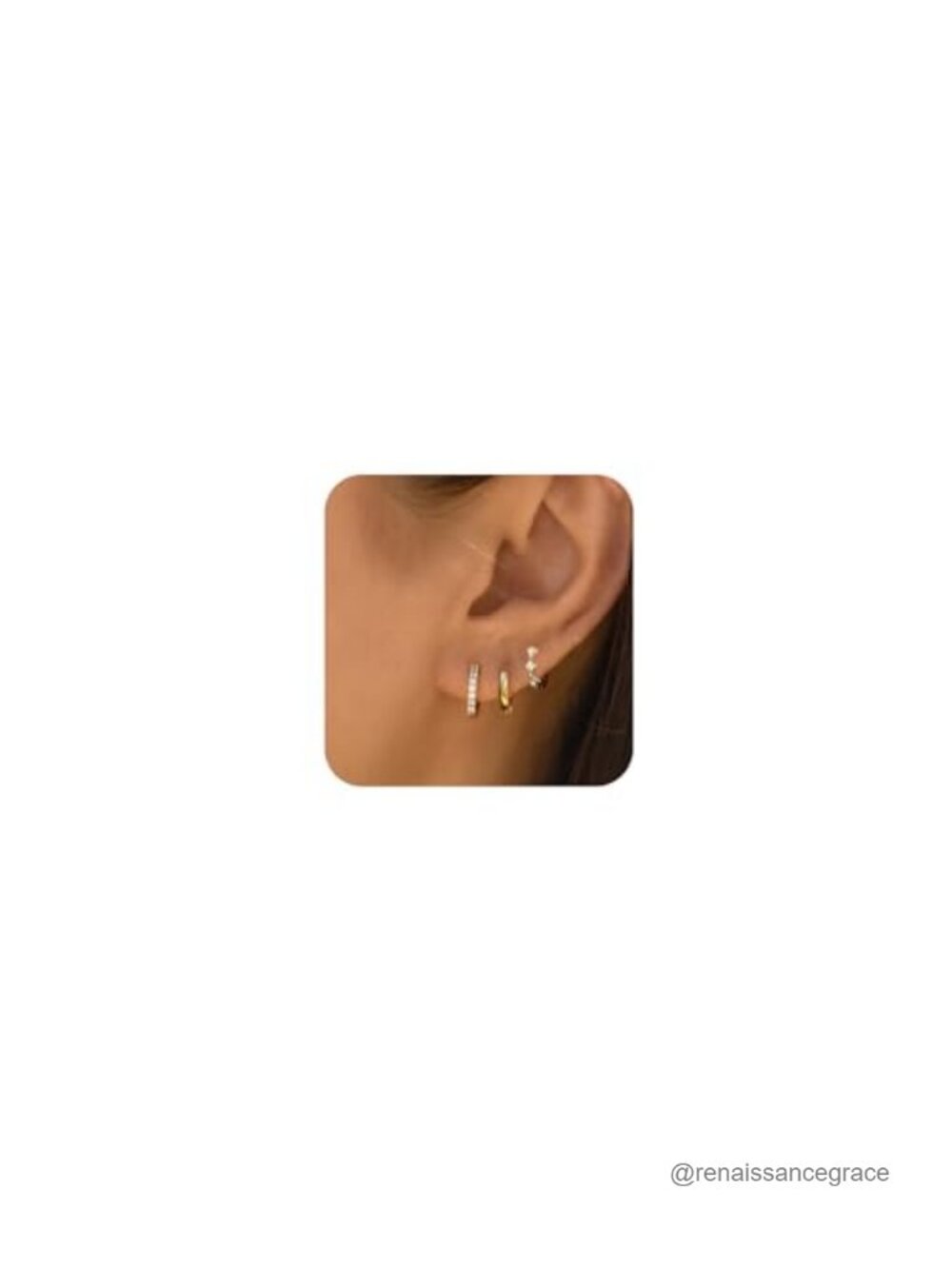 Dainty Gold Plated Huggie Hoop Earrings Stack Set